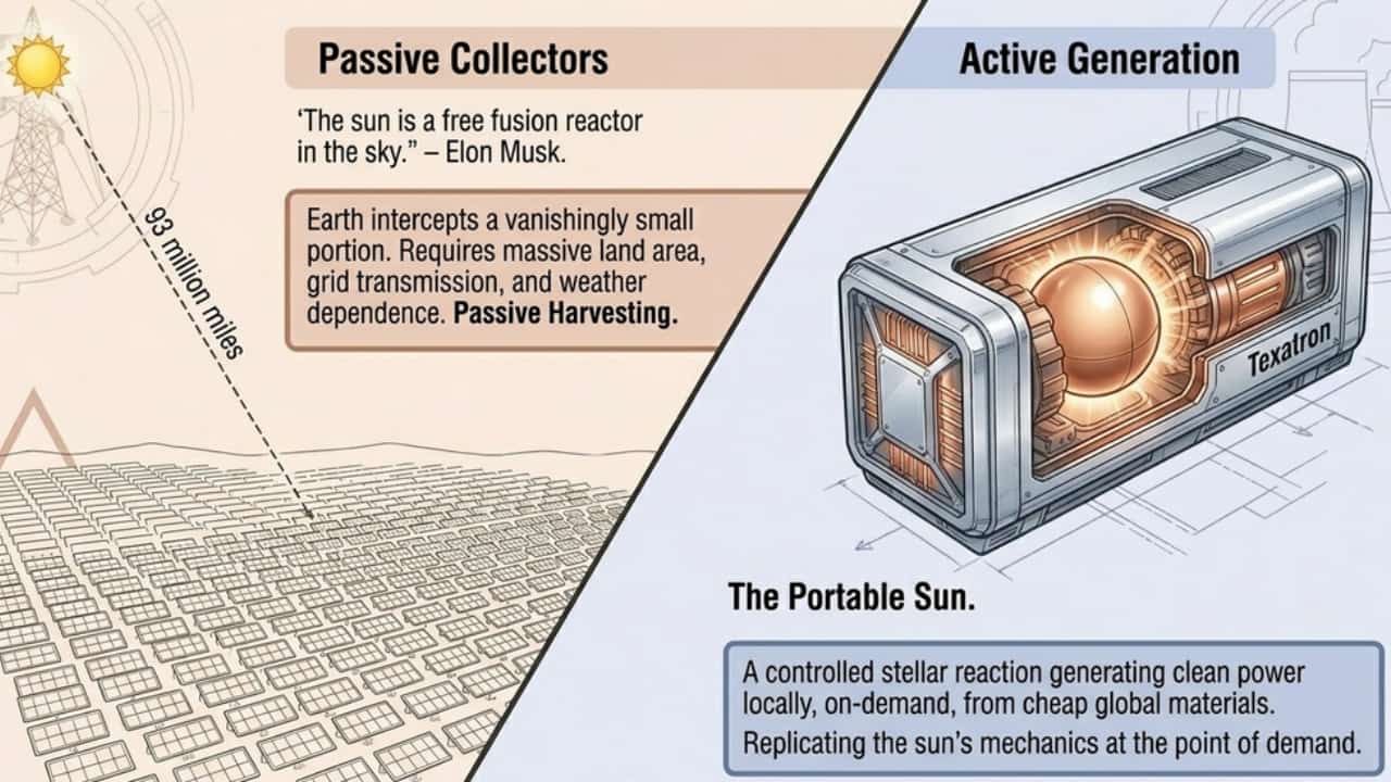 solar energy versus american fusion aneutronic fusion Texatron Solar energy vs American Fusion aneutronic fusion Texatron